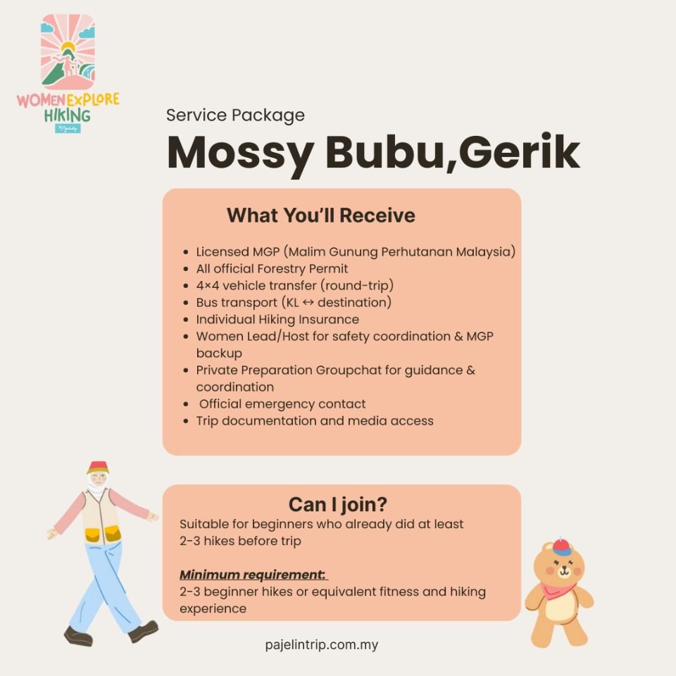 12-13 June 2026 Roadtrip Mount Bubu, Gerik Beginner Women Explore Hiking