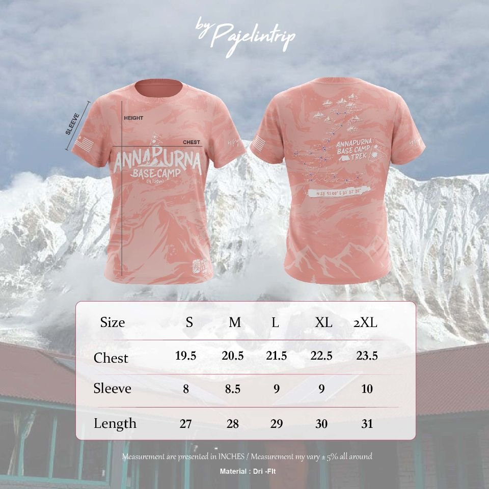 (Merchandise) Ready Stock: Annapurna Basecamp, Nepal Mountain Series (Short Sleeve)
