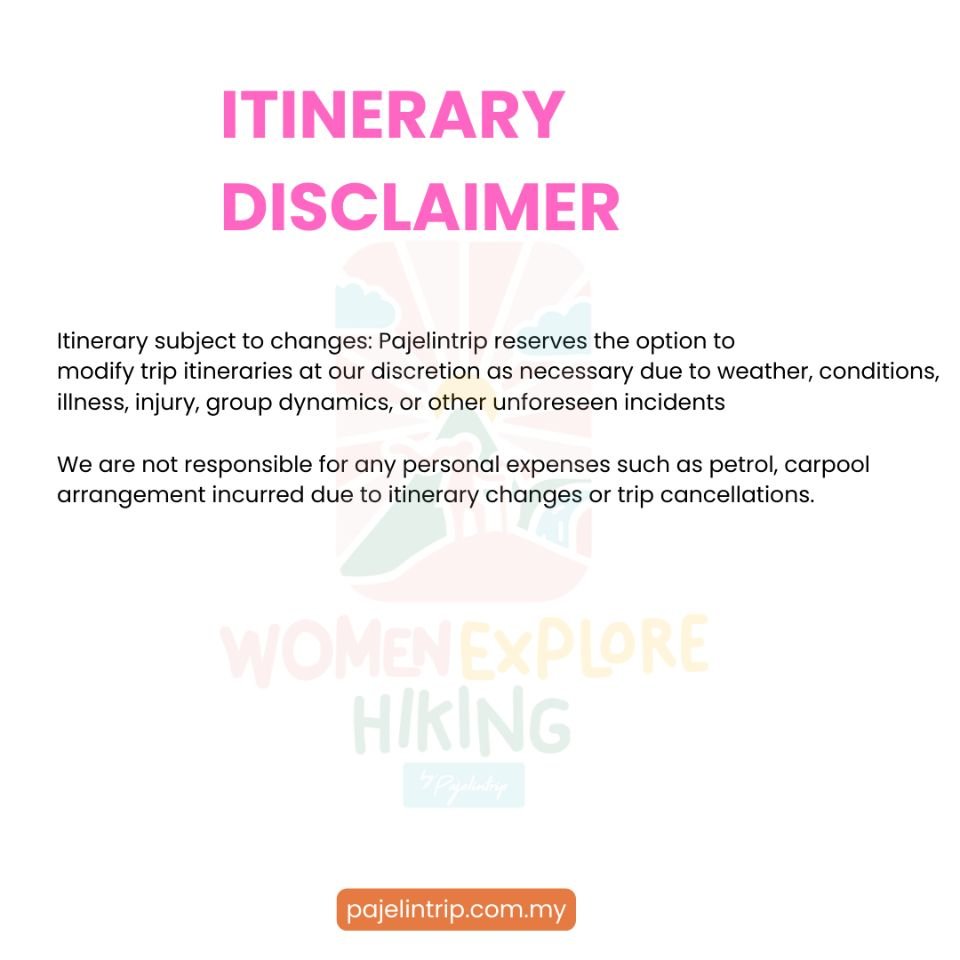 WOMEN 1 MONTH 1 HIKE CLUB POLICIES