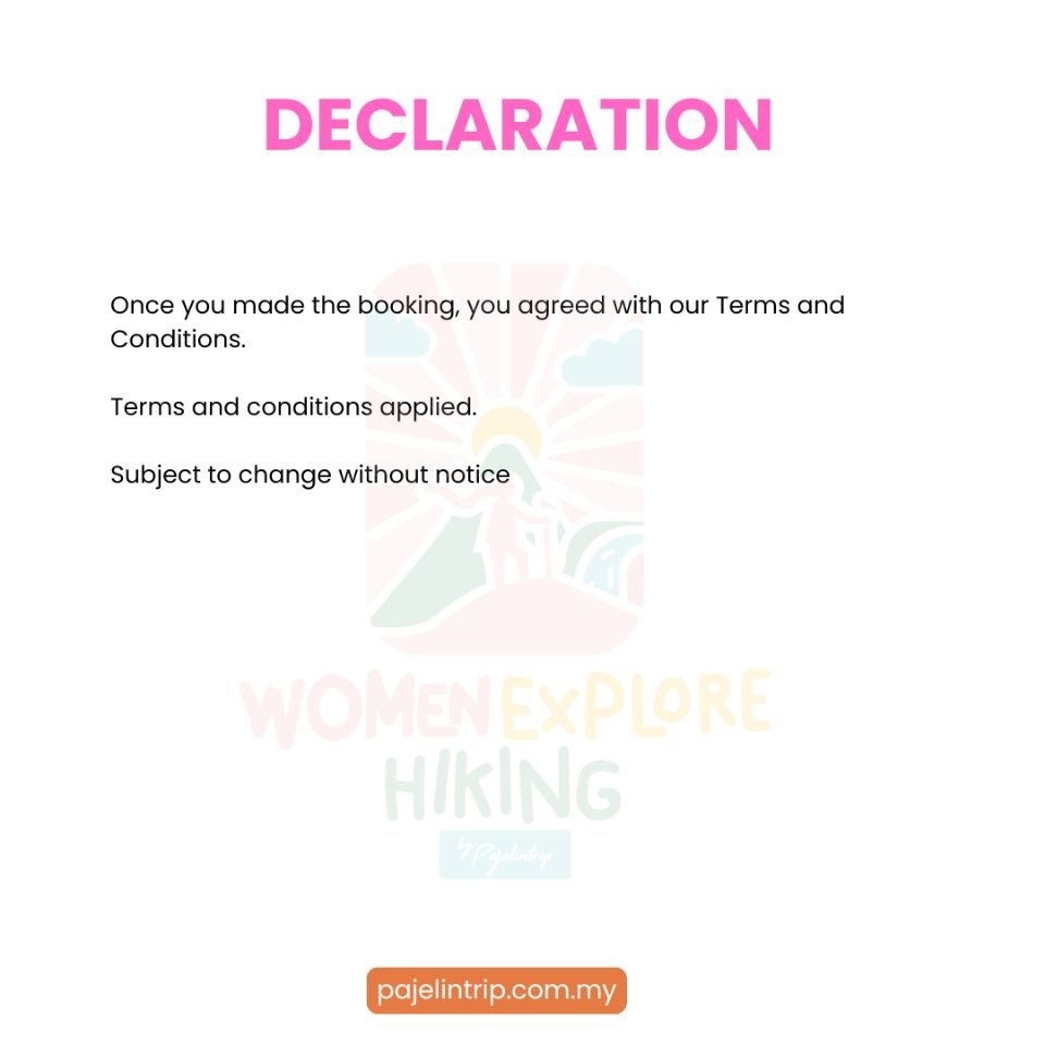 WOMEN 1 MONTH 1 HIKE CLUB POLICIES