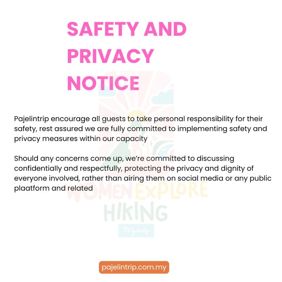 WOMEN 1 MONTH 1 HIKE CLUB POLICIES