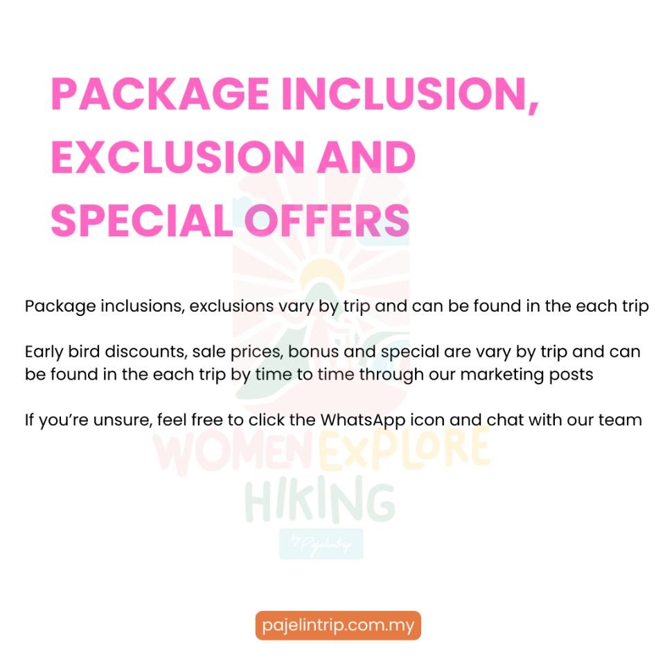 WOMEN 1 MONTH 1 HIKE CLUB POLICIES